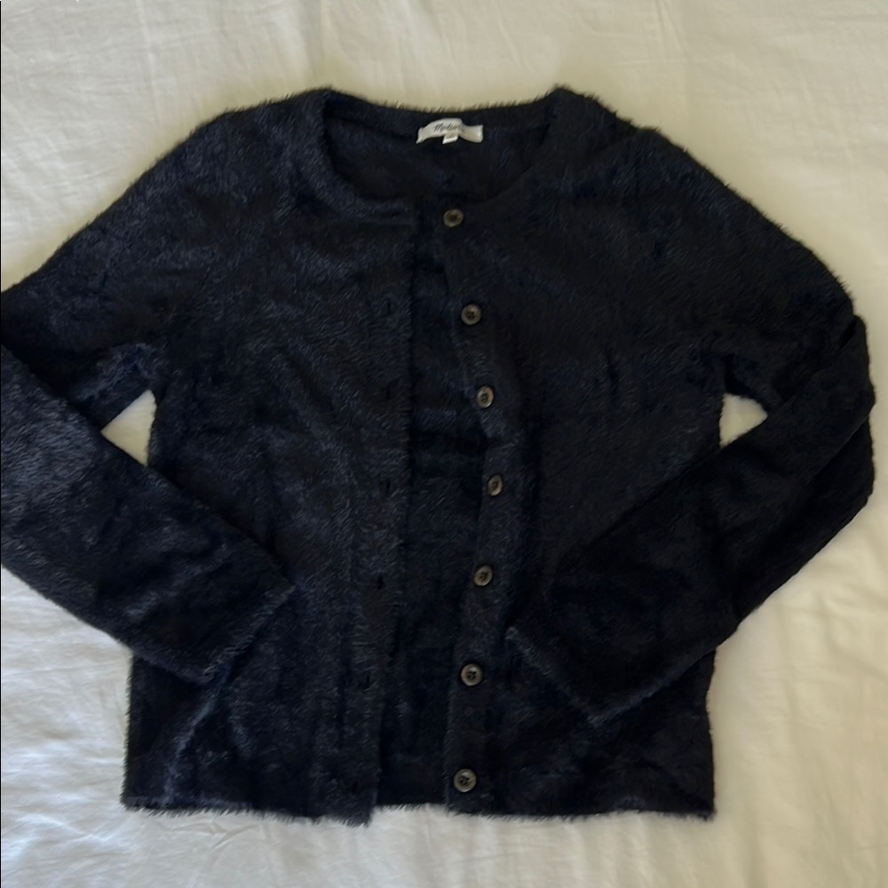 Madewell Black Fuzzy Cardigan